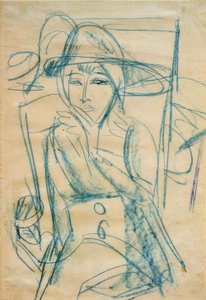 Bir kadının portresi (Şapkalı Gerda) by Ernst Ludwig Kirchner